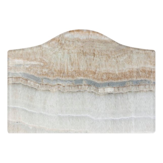 minimalist modern chic beige tan white grey marble door sign (Small Crest Front)