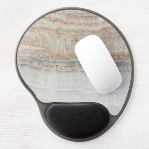 minimalist modern chic beige tan white grey marble gel mouse pad