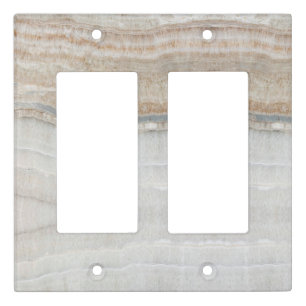 minimalist modern chic beige tan white grey marble light switch cover
