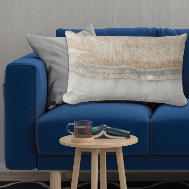 minimalist modern chic beige tan white grey marble lumbar pillow (minimalist modern chic beige tan white grey marble lumbar pillow)