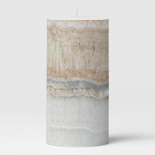 minimalist modern chic beige tan white grey marble pillar candle