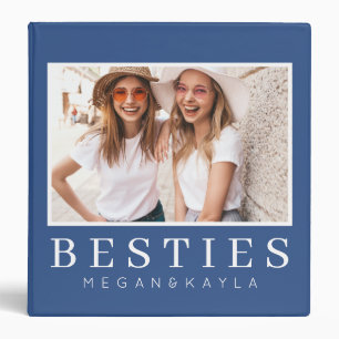 Minimalist Modern Chic Best Friends BFF Photo 3 Ring Binder