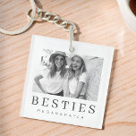 Minimalist Modern Chic Best Friends BFF Photo Keychain<br><div class="desc">Design is composed of fun and playful typography with sans serif and serif font. Add a custom photo.</div>
