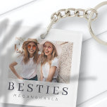 Minimalist Modern Chic Best Friends BFF Photo Keychain<br><div class="desc">Design is composed of fun and playful typography with sans serif and serif font. Add a custom photo.</div>