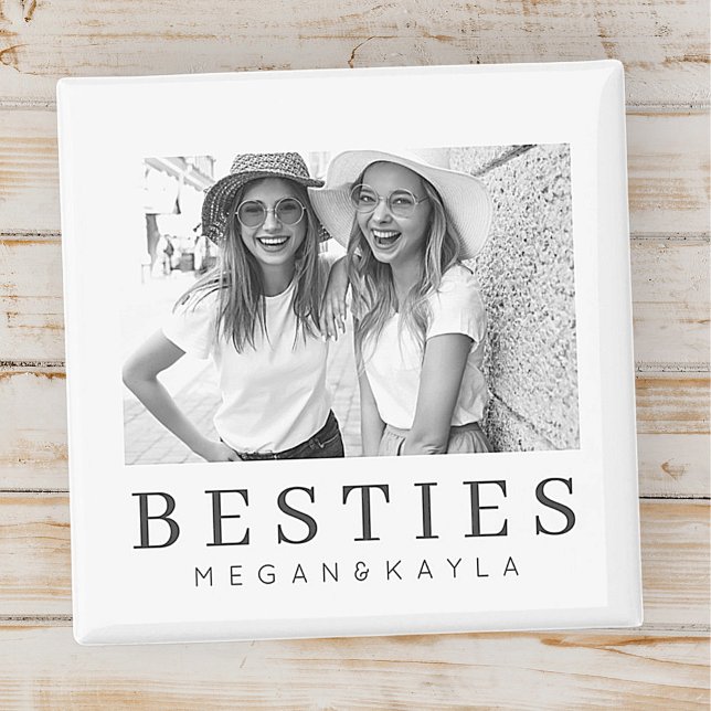 Minimalist Modern Chic Best Friends BFF Photo Magnet (Creator Uploaded)