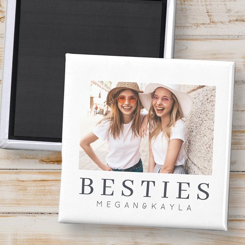 Minimalist Modern Chic Best Friends BFF Photo Magnet