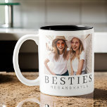 Minimalist Modern Chic Best Friends BFF Photo Two-Tone Coffee Mug<br><div class="desc">Design is composed of fun and playful typography with sans serif and serif font. Add a custom photo.</div>