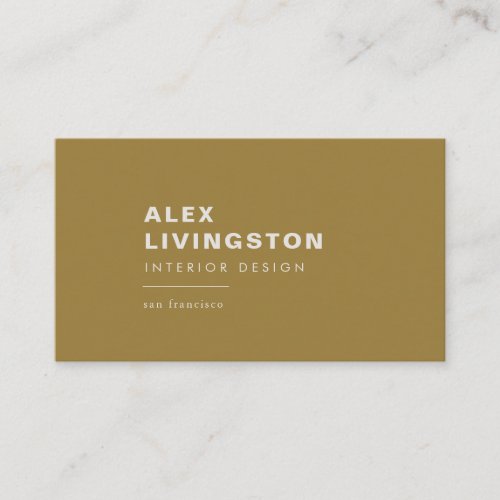 Minimalist Modern Chic Creative Golden Yellow Business Card