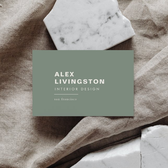 Minimalist Modern Chic Creative Sage Green Business Card (Creator Uploaded)
