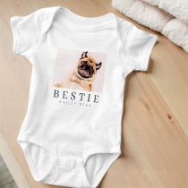 Minimalist Modern Chic Pet Bestie BFF Photo Baby Bodysuit