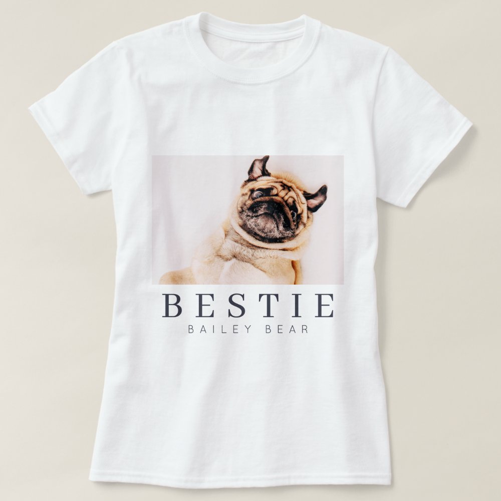 Minimalist Modern Chic Pet Bestie BFF Photo Personalized T-Shirt