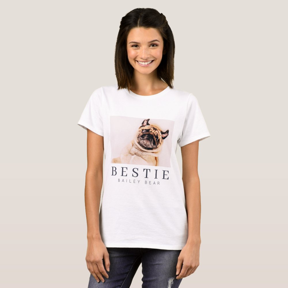 Minimalist Modern Chic Pet Bestie BFF Photo Personalized T-Shirt