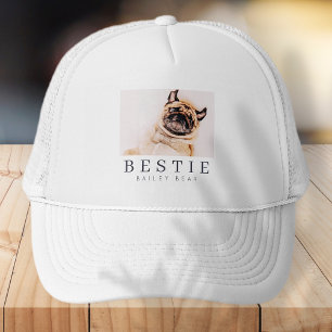 Minimalist Modern Chic Pet Bestie BFF Photo Trucker Hat