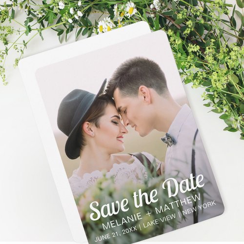 Minimalist Modern Chic Photo Save The Date Invitation