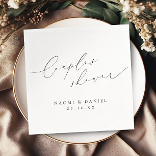 Minimalist Modern Chic Script Couples Shower Napkins