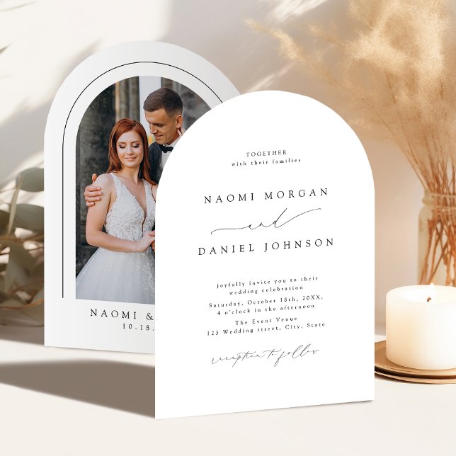 Minimalist Modern Chic Script Elegant Arch Wedding Invitation (Minimalist Modern Chic Script Elegant Arch Wedding Invitation)