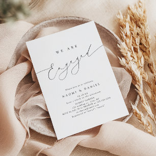 Minimalist Modern Chic Script Elegant Engagement Invitation