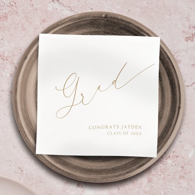 Minimalist Modern Chic Script Elegant Graduation Napkins (Minimalist Modern Chic Script Elegant Graduation Napkins)