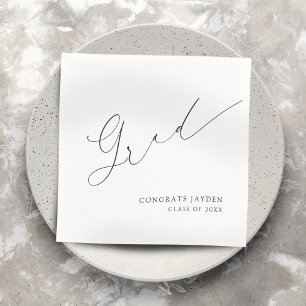 Minimalist Modern Chic Script Elegant Graduation Napkins
