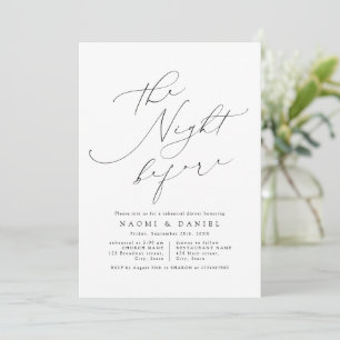 Minimalist Modern Chic Script Rehearsal Dinner Invitation