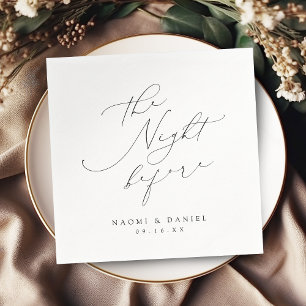 Minimalist Modern Chic Script Rehearsal Dinner Napkins