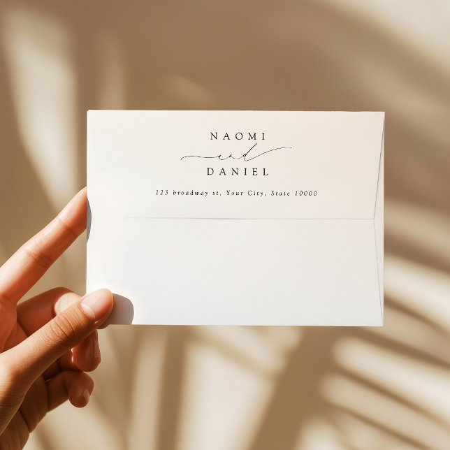Minimalist Modern Chic Script Return Address Envelope (Minimalist Modern Chic Script Return Address Envelope)