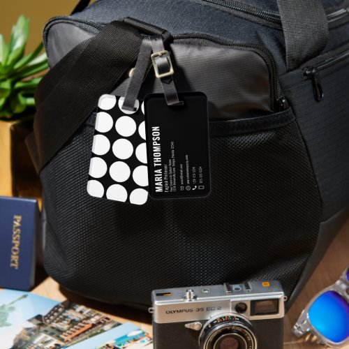Minimalist Modern Chic Simple Black White Pattern Luggage Tag
