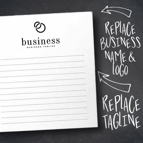 Minimalist Modern Chic Simple Business Name Logo Notepad