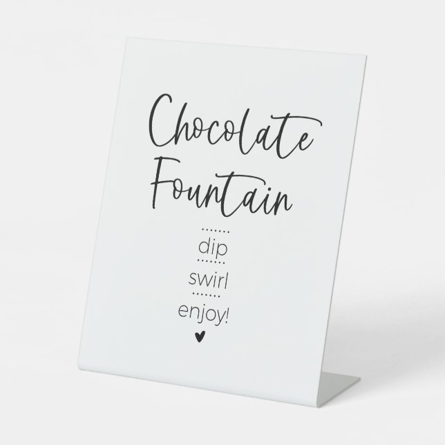 Minimalist Modern Chocolate Fountain Fondue Sign (Front)