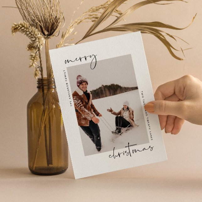 Minimalist Modern Christmas Card with Photo (Creator Uploaded)