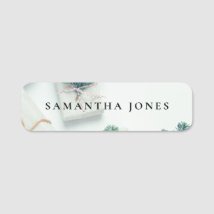 Minimalist Modern  Christmas Name Tag