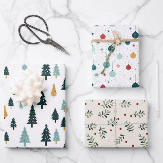 Minimalist Modern Christmas & Winter Wrapping Paper Sheets