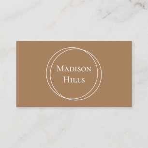 Minimalist Modern Circles Frame Brown Business Card