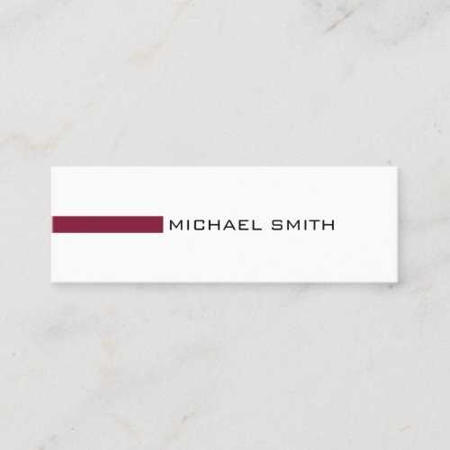 Minimalist Modern Claret Professional Mini Business Card