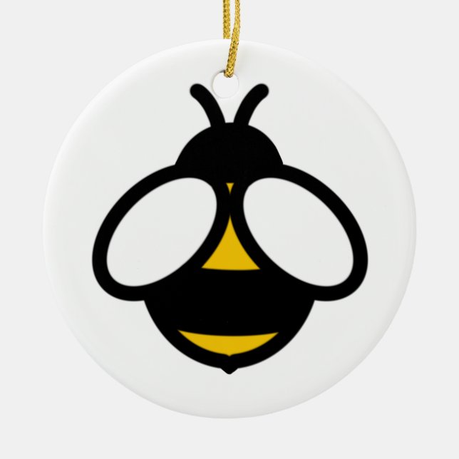Minimalist modern classic bee honeybee bumblebee  ceramic ornament (Front)