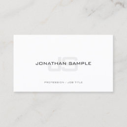 Minimalist Modern Clean Elegant Monogrammed Plain Business Card