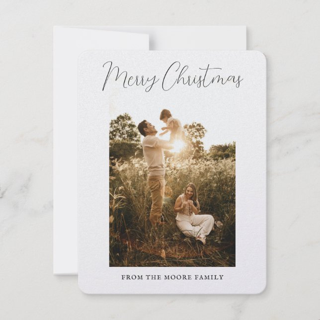 Minimalist Modern Clean Family Christmas Card  (Front)