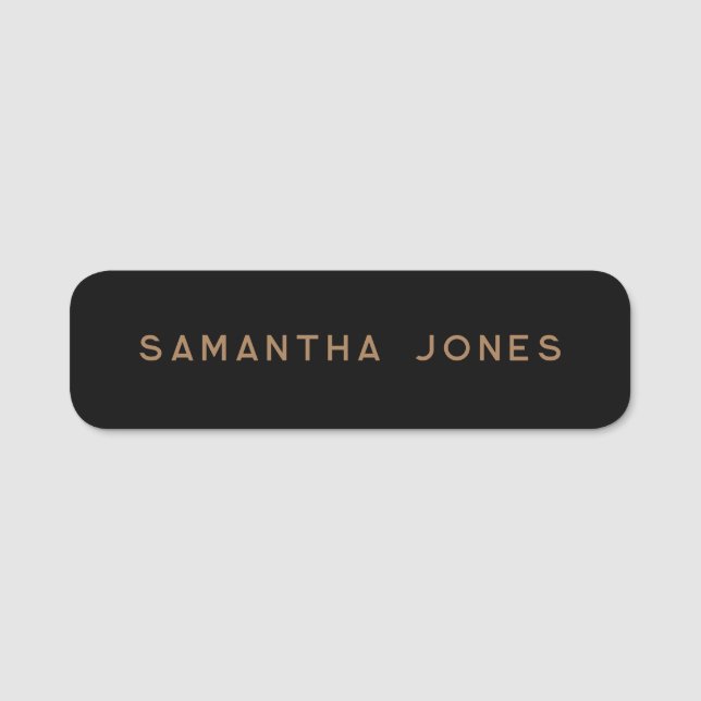 Minimalist Modern Clean Simple Name Tag (Front)