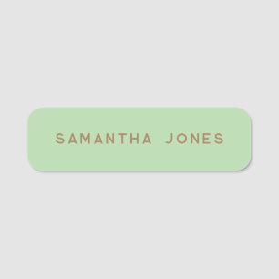 Minimalist Modern Clean Simple Sage Green Name Tag