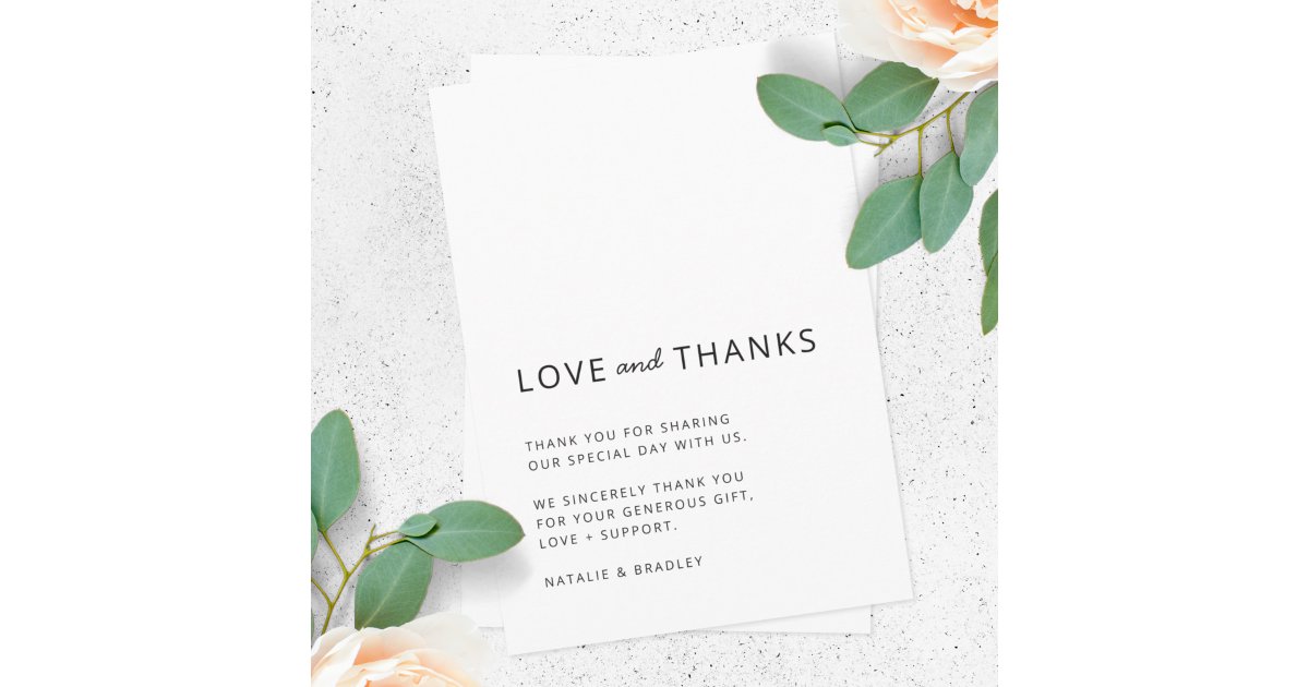 Minimalist Modern | Clean Simple Wedding Thank You Card | Zazzle