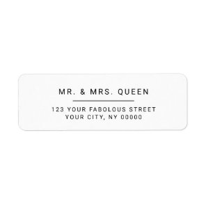 Minimalist Modern Clean White Return Address Label