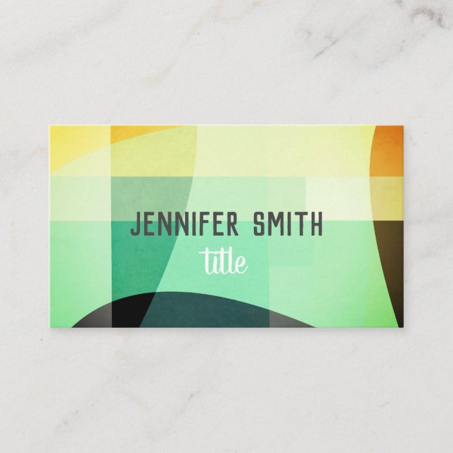 minimalist modern color block custom business card (Front)