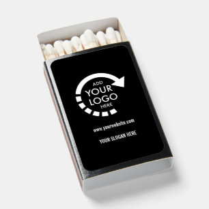 Minimalist Modern Company Business Logo Black Matchboxes
