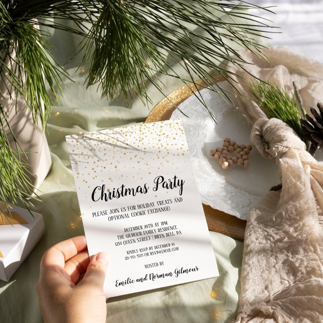 Minimalist Modern Confetti Christmas Party  Invitation (Creator Uploaded)