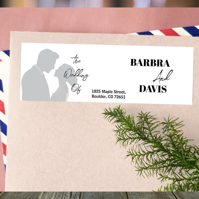 Minimalist Modern Couple Silhouette Return Address Label (Creator Uploaded)