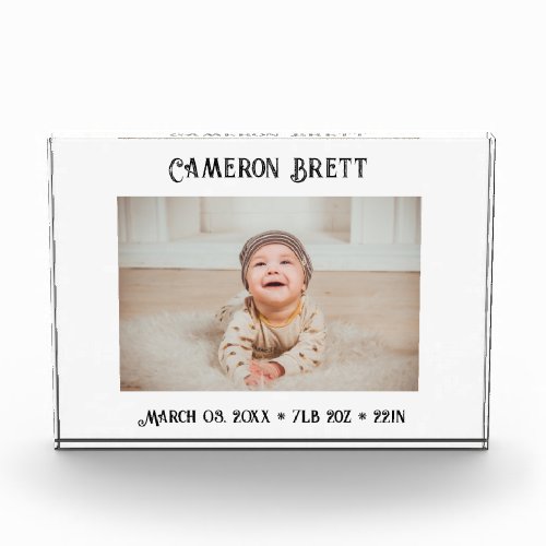 Minimalist Modern Custom Baby Photo Block