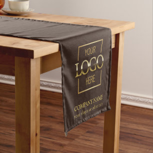 Minimalist Modern Custom Business Logo Branded Short Table Runner