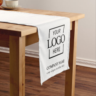 Minimalist Modern Custom Business Logo Branded Short Table Runner