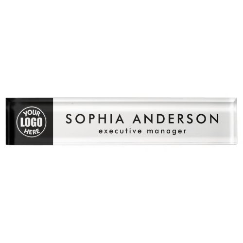 Minimalist Modern Custom Business Logo Employee Desk Name Plate