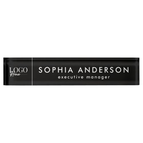 Minimalist Modern Custom Business Logo Employee Desk Name Plate